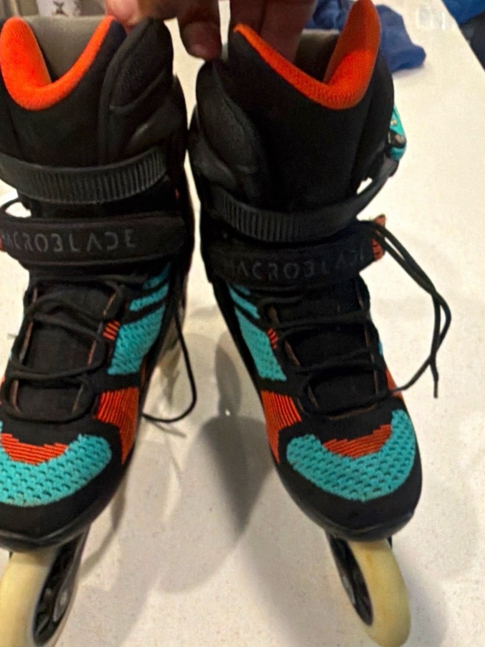 Rollerblade Macroblade 110 3WD Inline Skates Men’s 10.5 Black Teal Orange 110mm